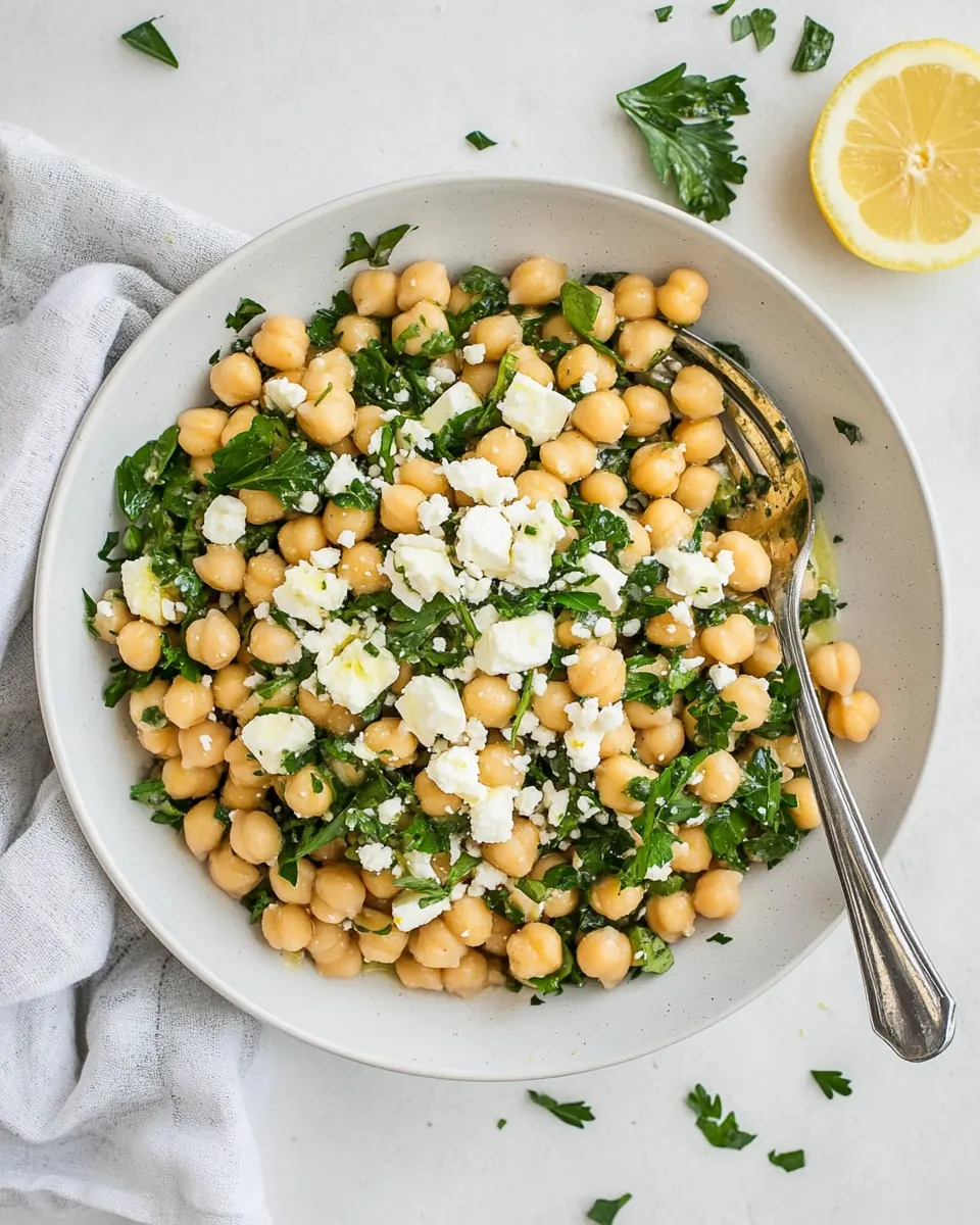 Chickpea Salad with Lemon Vinaigrette and Feta