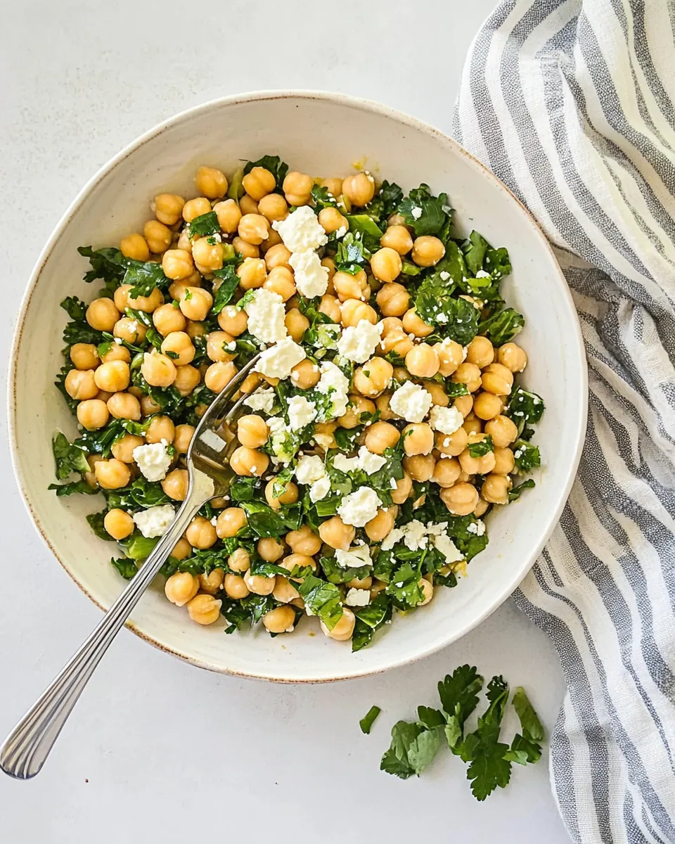 Chickpea Salad with Lemon Vinaigrette and Feta