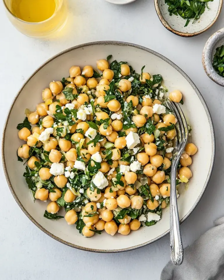 Chickpea Salad with Lemon Vinaigrette and Feta