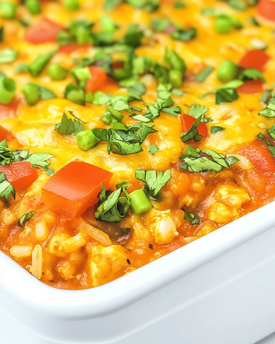 Chili Cheese Chicken Rice Casserole
