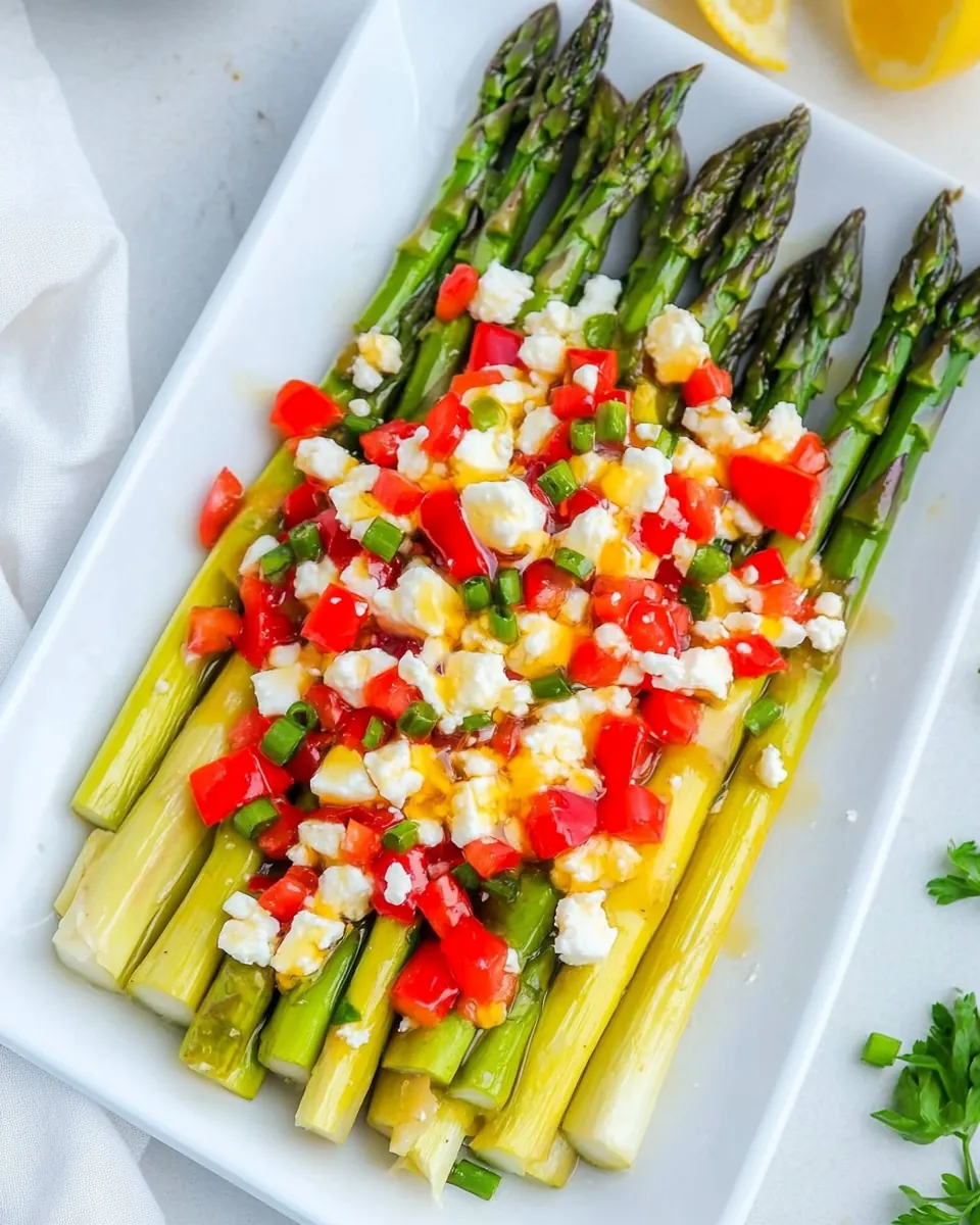 Chilled Asparagus with Feta Vinaigrette