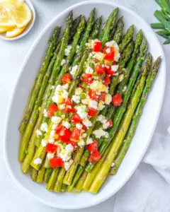 Chilled Asparagus with Feta Vinaigrette