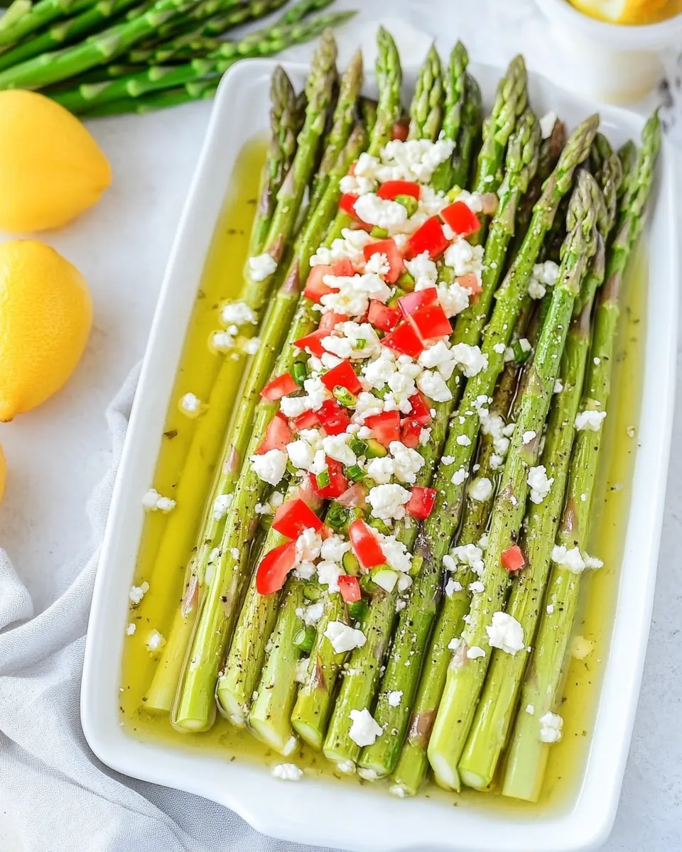 Chilled Asparagus with Feta Vinaigrette