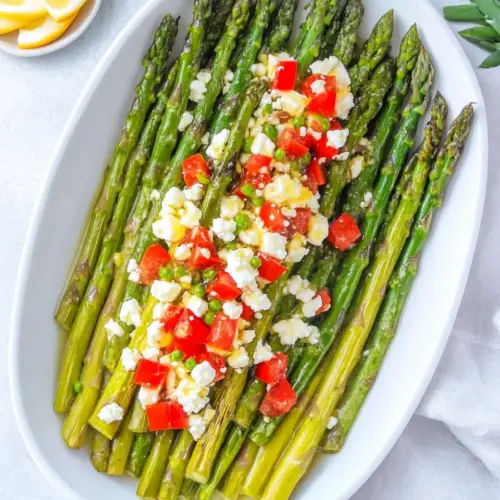 Chilled Asparagus with Feta Vinaigrette