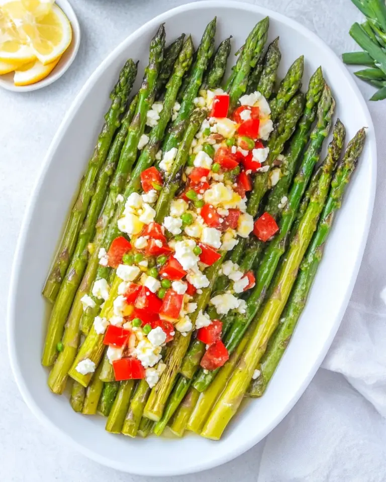 Chilled Asparagus with Feta Vinaigrette