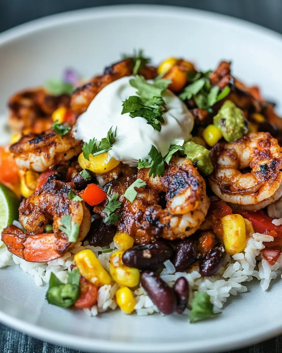 Chipotle Enchilada Shrimp with Rice and Beans