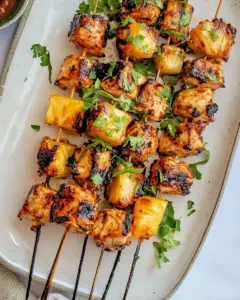 Chipotle Pineapple Bang Bang Chicken Skewers
