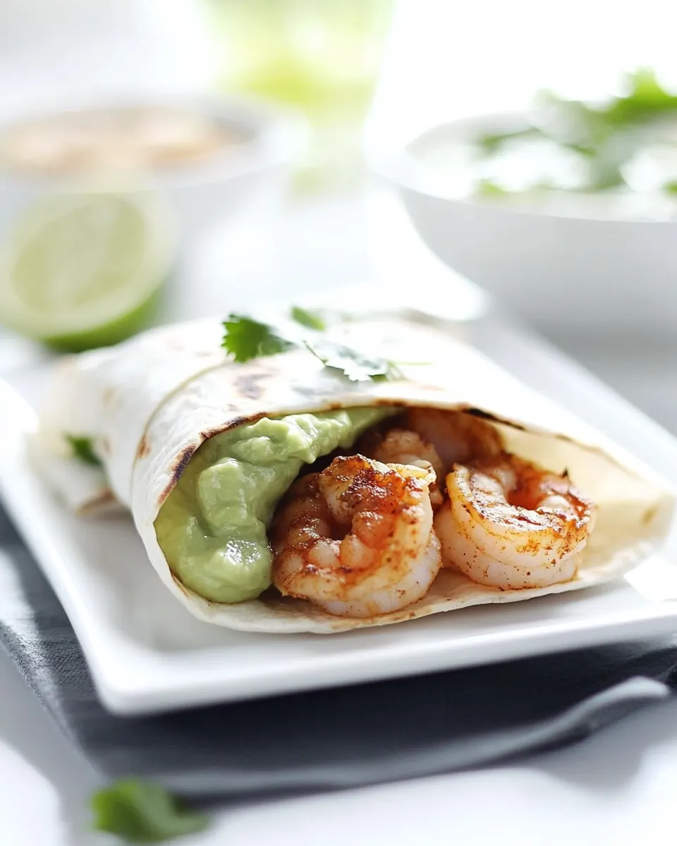 Chipotle Shrimp Burritos with Simple Avocado Crema