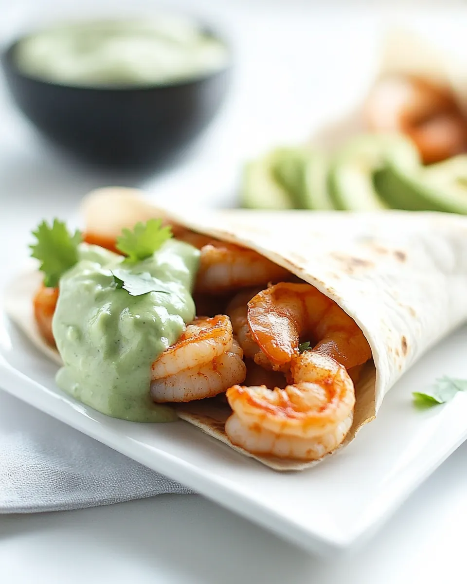 Chipotle Shrimp Burritos with Simple Avocado Crema