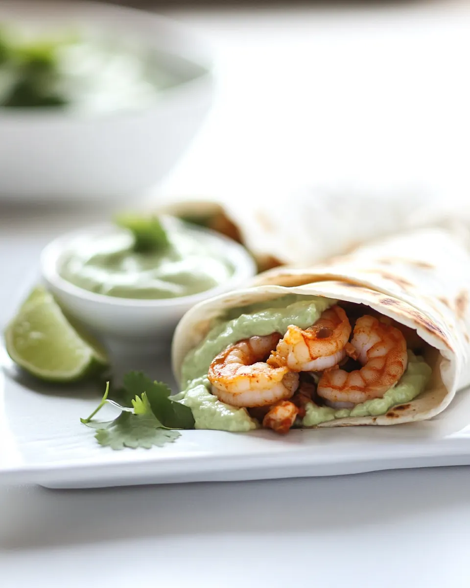 Chipotle Shrimp Burritos with Simple Avocado Crema