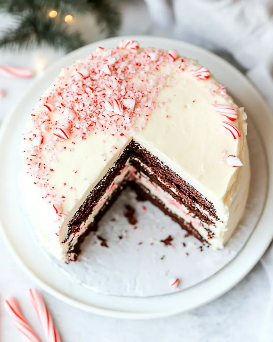 Chocolate Candy Cane Cake