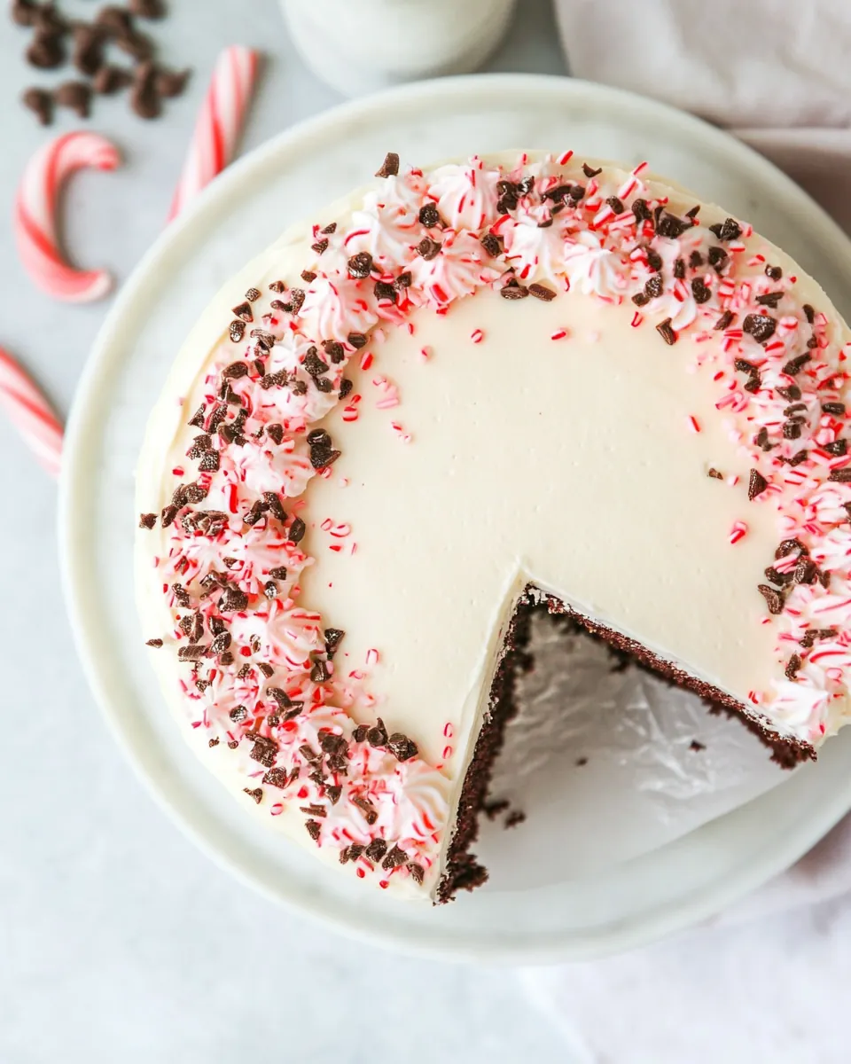 Chocolate Candy Cane Cake