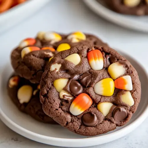 Chocolate Candy Corn Cookies