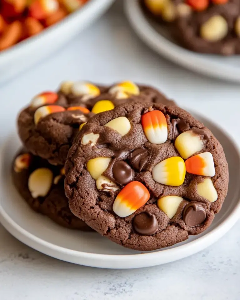Chocolate Candy Corn Cookies
