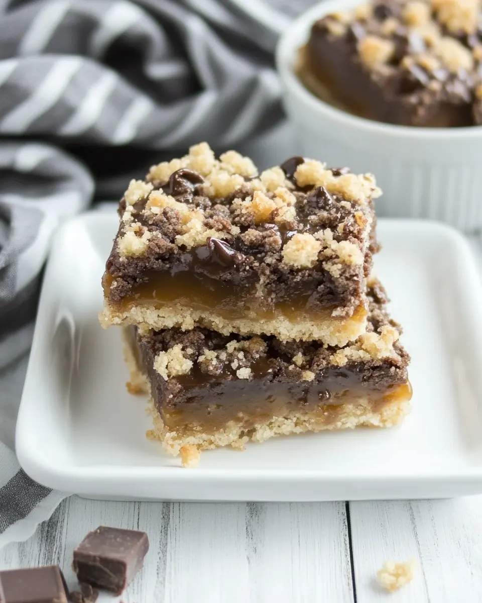 Chocolate Caramel Bars with Streusel