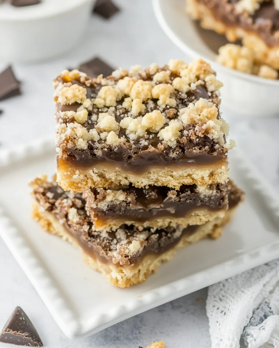Chocolate Caramel Bars with Streusel