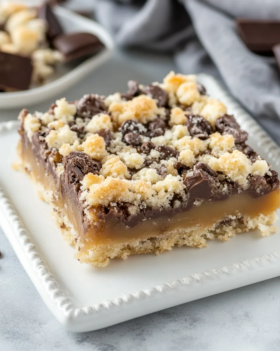 Chocolate Caramel Bars with Streusel