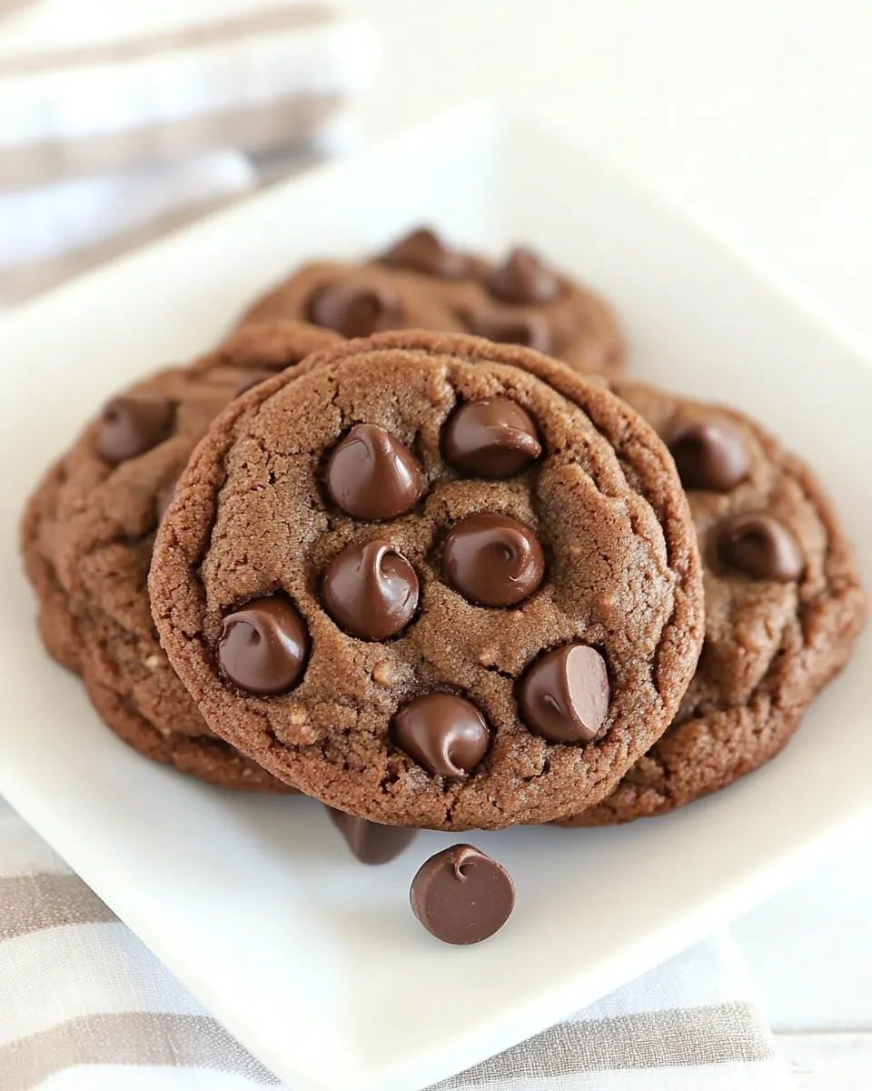 Chocolate Chocolate Chip Pudding Cookies