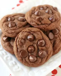 Chocolate Chocolate Chip Pudding Cookies