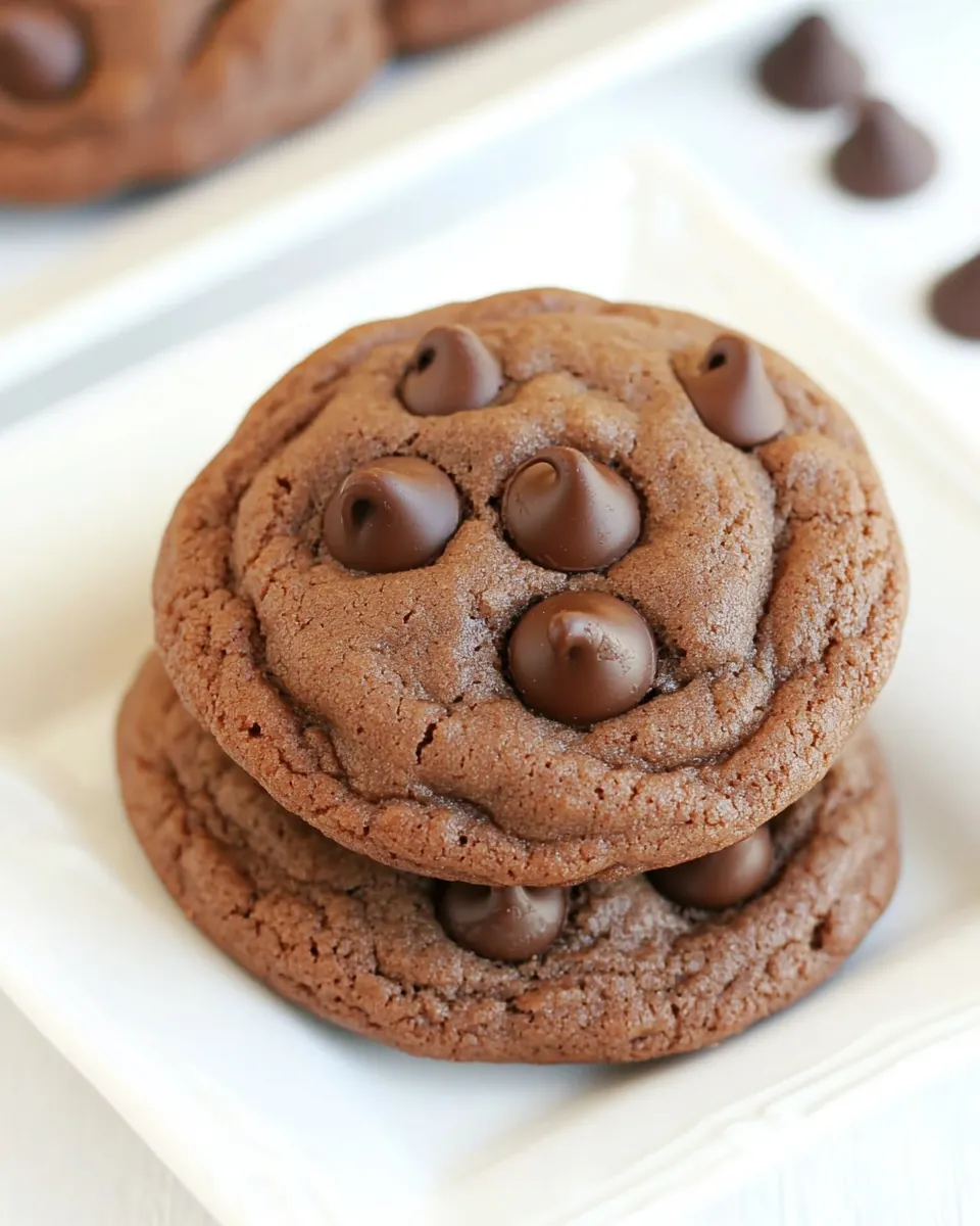 Chocolate Chocolate Chip Pudding Cookies