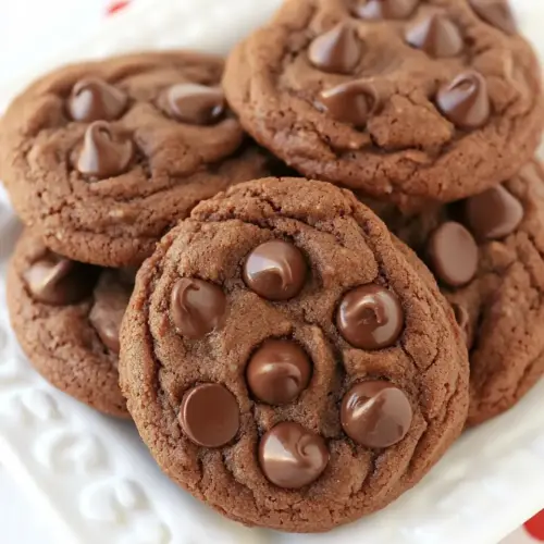 Chocolate Chocolate Chip Pudding Cookies