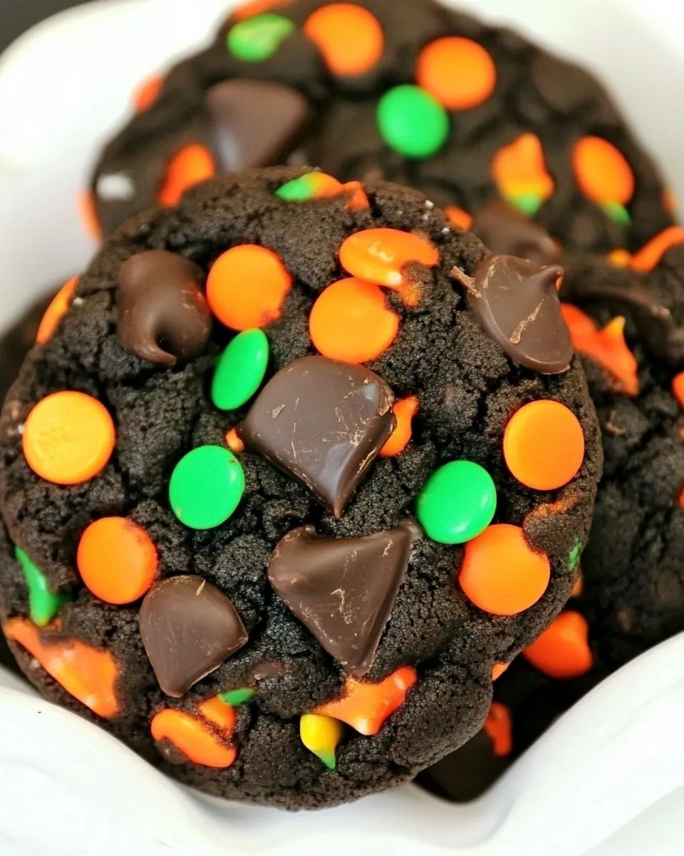 Chocolate Chocolate Halloween Cookies
