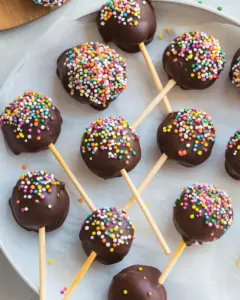 Chocolate Covered Apple Lollipops