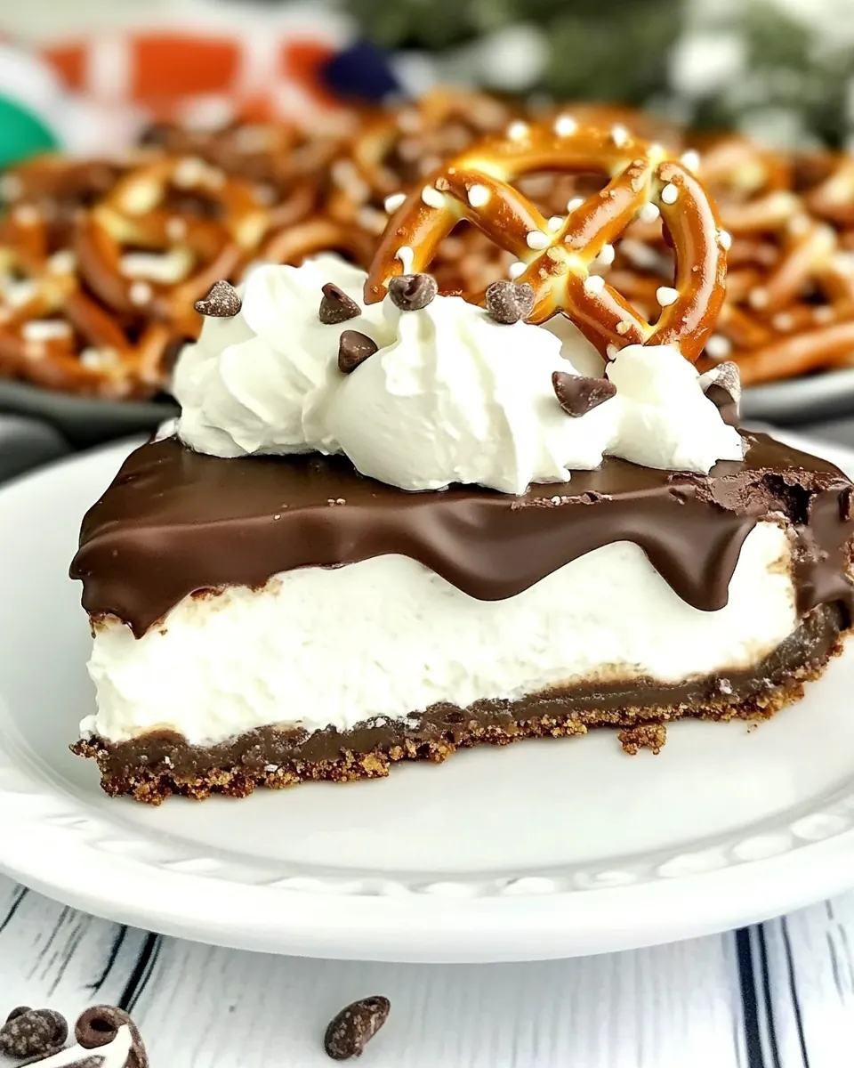 Chocolate Covered Pretzel No Bake Cheesecake
