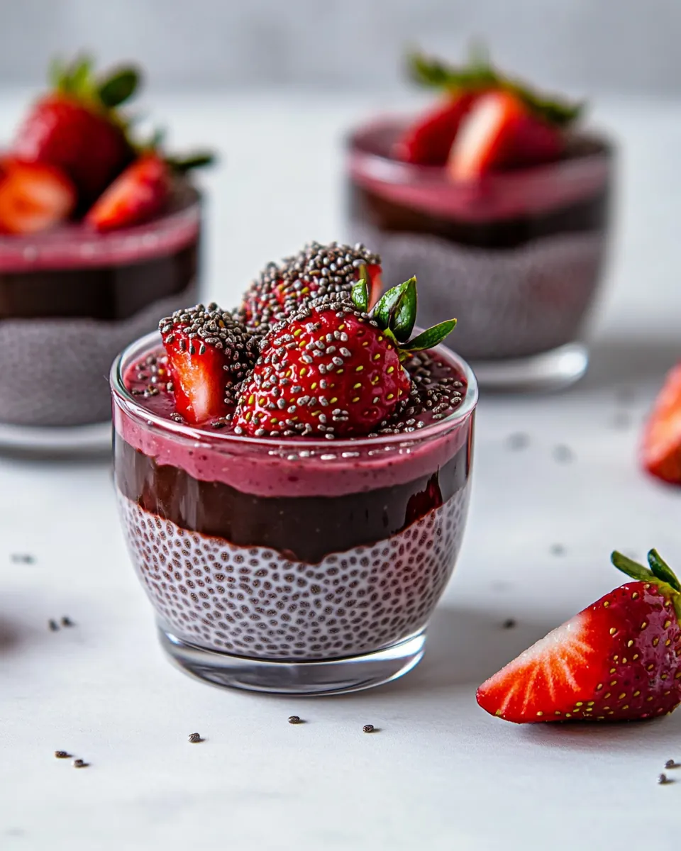 Chocolate Covered Strawberry Chia Pudding