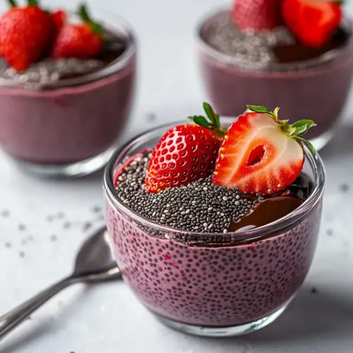 Chocolate Covered Strawberry Chia Pudding