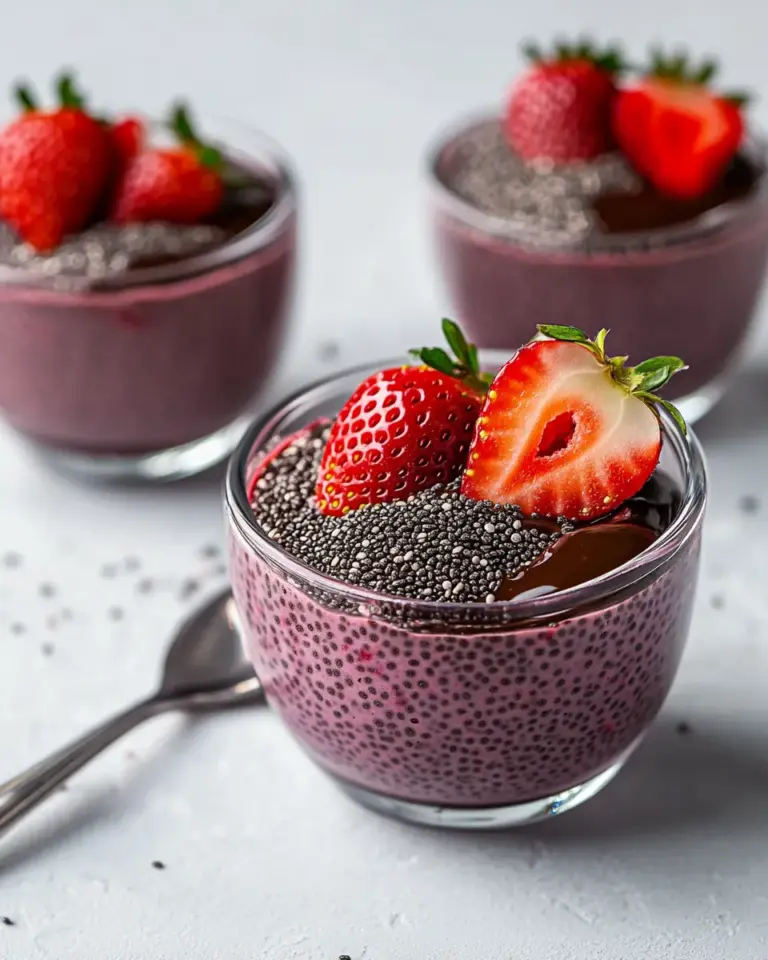 Chocolate Covered Strawberry Chia Pudding