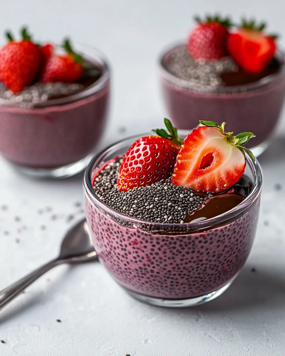 Chocolate Covered Strawberry Chia Pudding