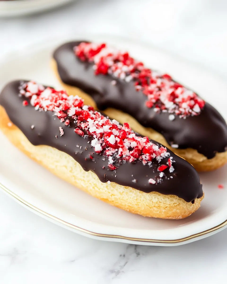 Chocolate Covered Strawberry Eclairs