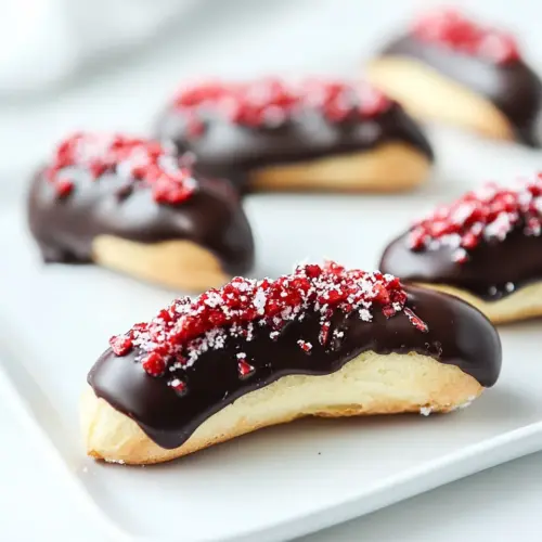 Chocolate Covered Strawberry Eclairs