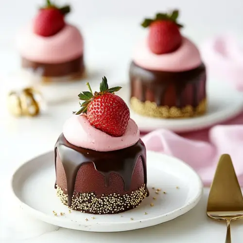 Chocolate Covered Strawberry Mousse Cakes