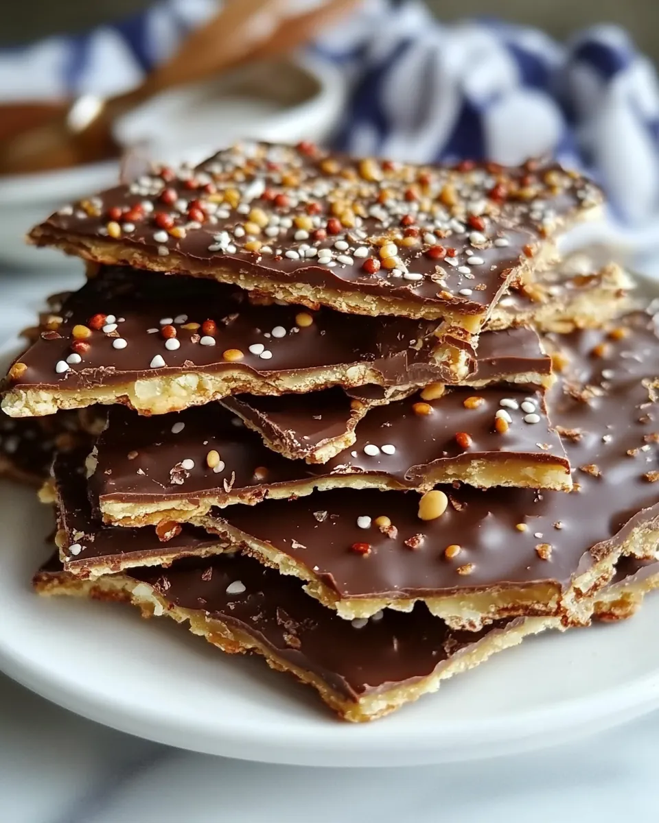 Chocolate Covered Toffee Matzo Crunch