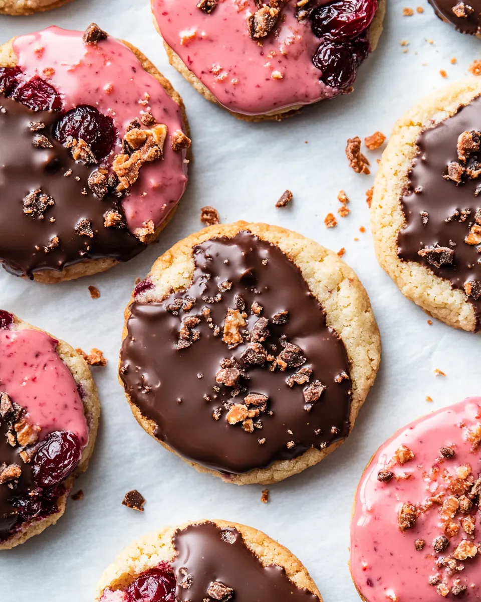 Chocolate Dipped Cranberry Cookies