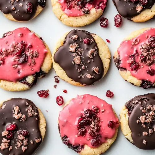 Chocolate Dipped Cranberry Cookies