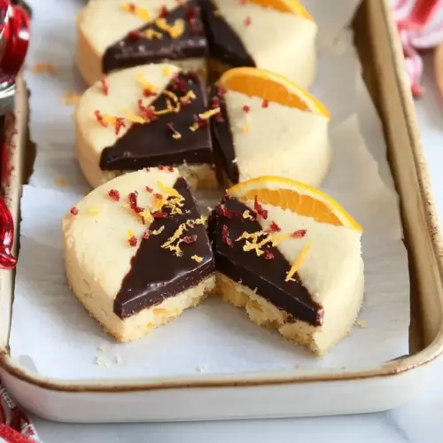 Chocolate Dipped Orange Shortbread Cookies