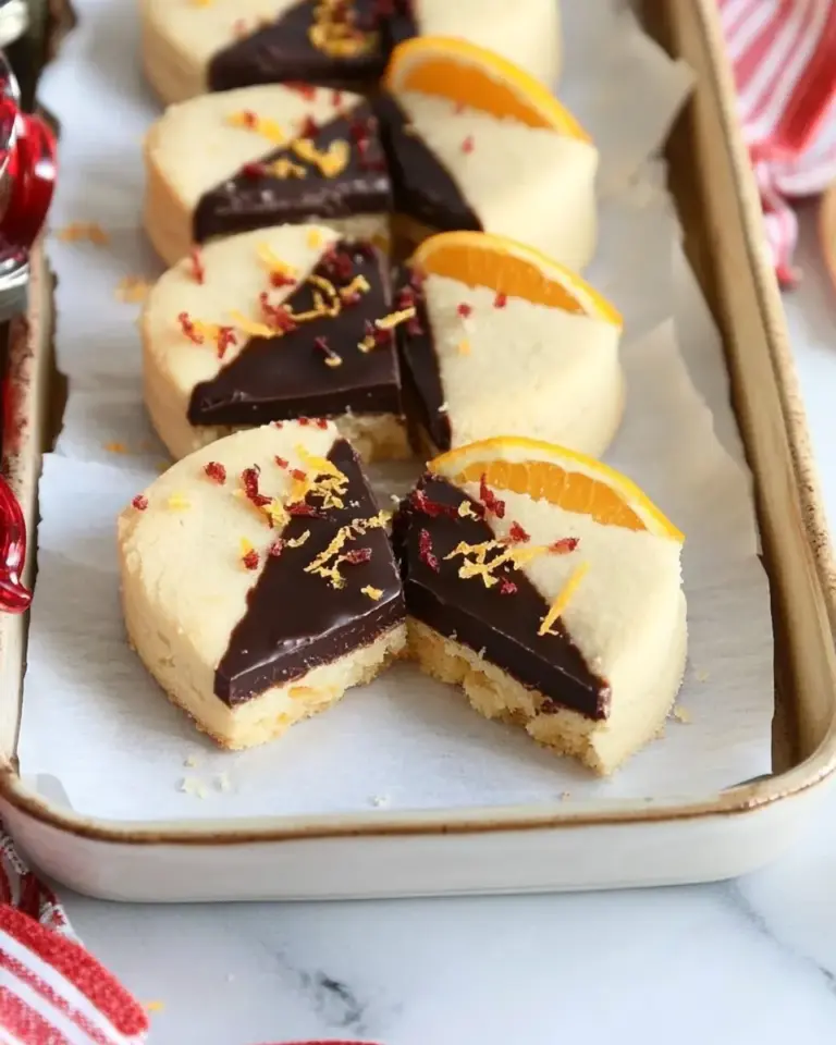 Chocolate Dipped Orange Shortbread Cookies