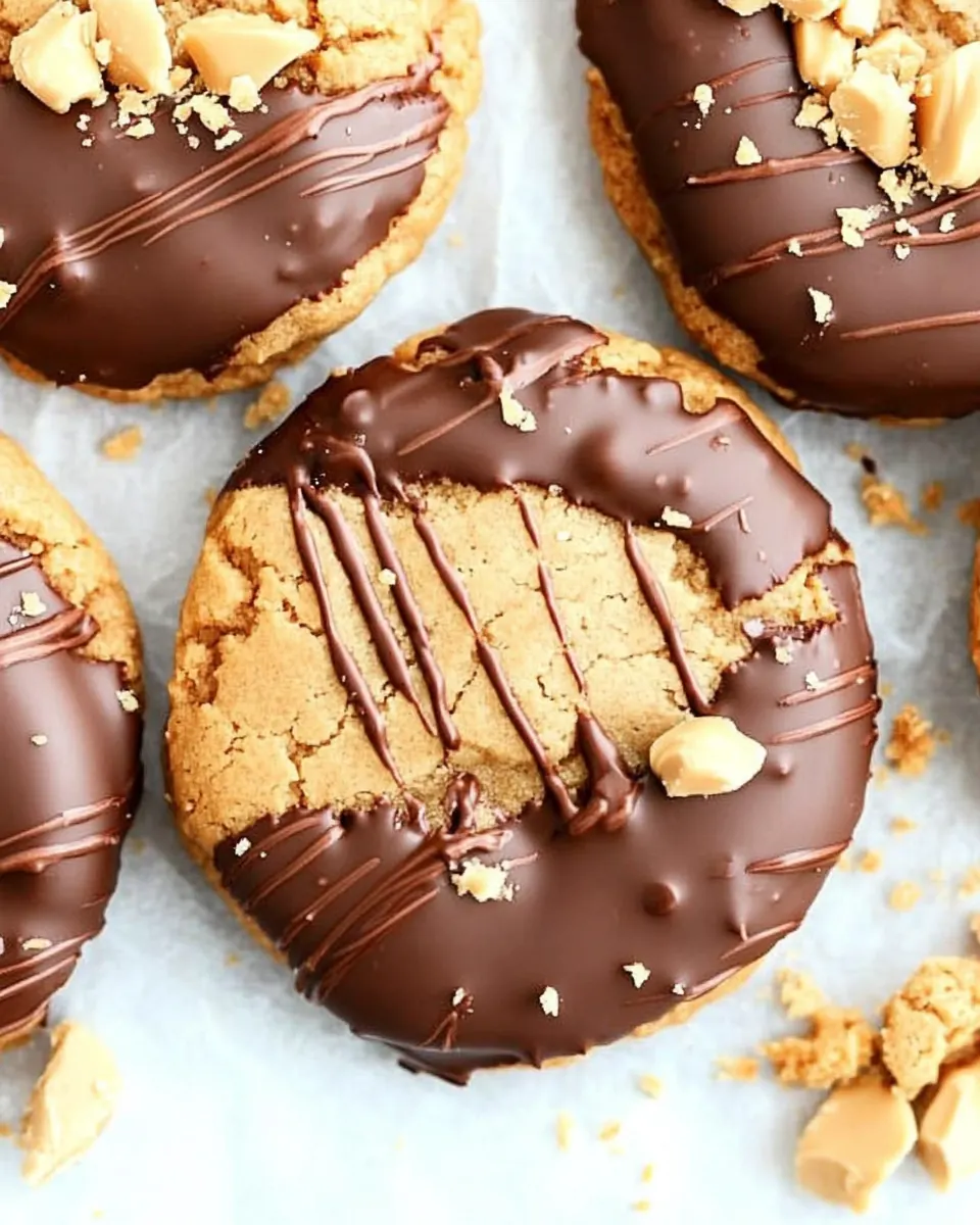 Chocolate Dipped Peanut Butter Cookies