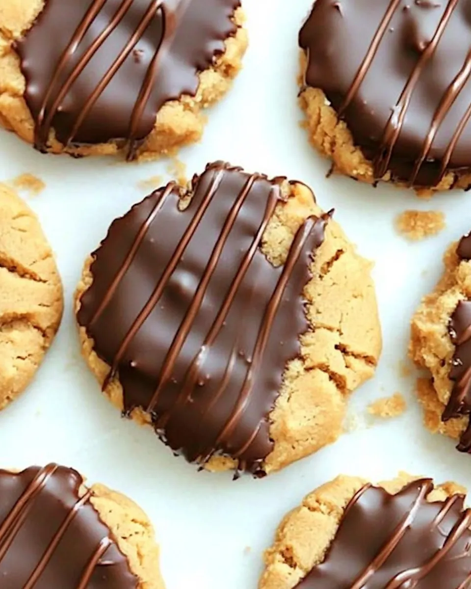 Chocolate Dipped Peanut Butter Cookies