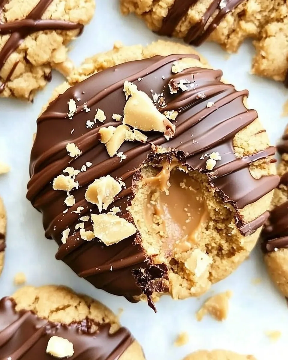 Chocolate Dipped Peanut Butter Cookies