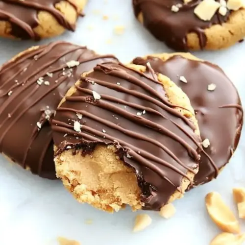 Chocolate Dipped Peanut Butter Cookies