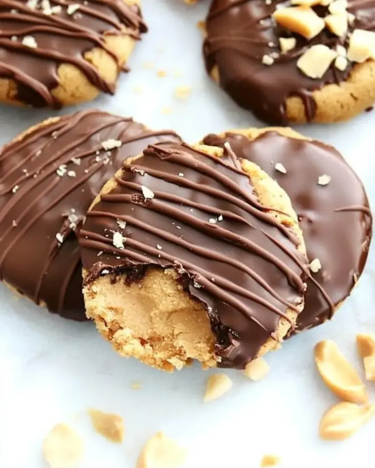 Chocolate Dipped Peanut Butter Cookies