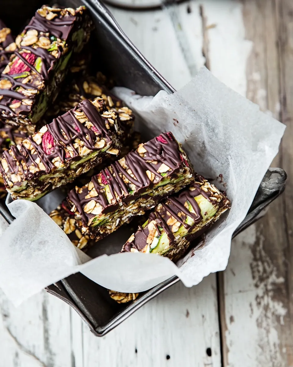 Chocolate Dipped Zucchini Granola Bars
