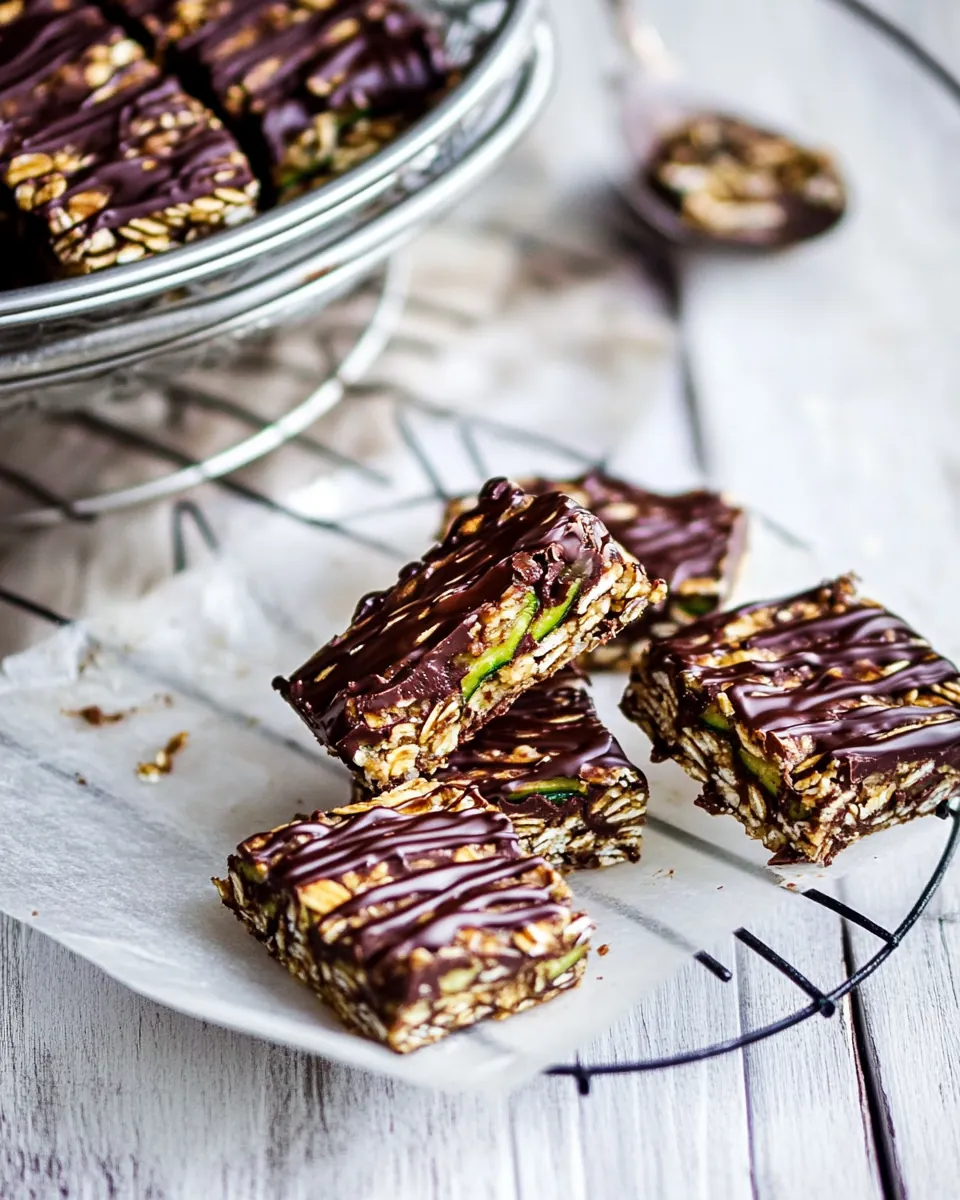 Chocolate Dipped Zucchini Granola Bars