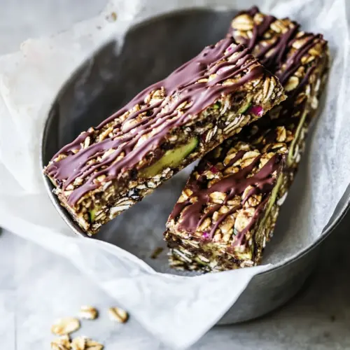 Chocolate Dipped Zucchini Granola Bars