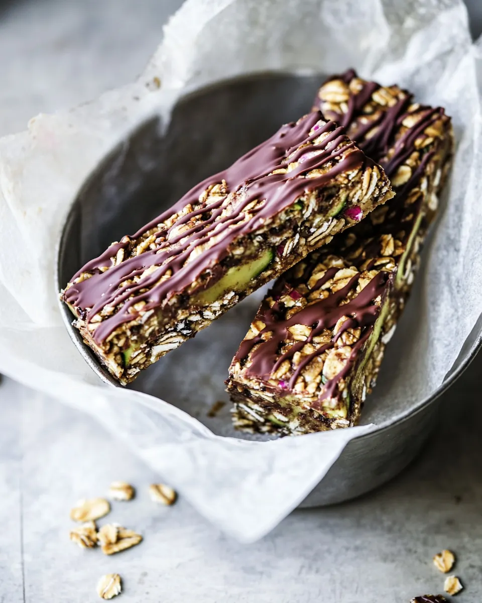 Chocolate Dipped Zucchini Granola Bars