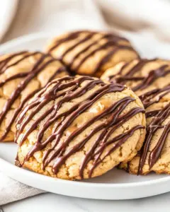 Chocolate Drizzled Peanut Butter Cookies